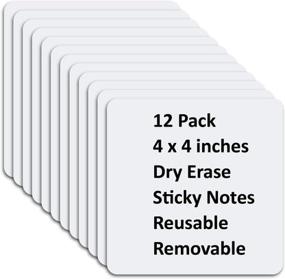 SVNOOC Dry Erase Stickers for Whiteboard Desk Refrigerator Home Office 4x6 in, Reusables Labels for Storage Bins (6 Pack)