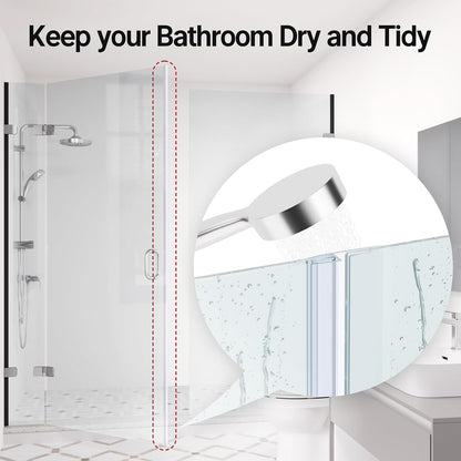 AmazerBath 3-Pack 15.75" Shower Door Bottom Seal for 3/8"(10mm) Glass - 3 Section Segmented Shower Installation Kit Frameless Glass Door Seal Strip