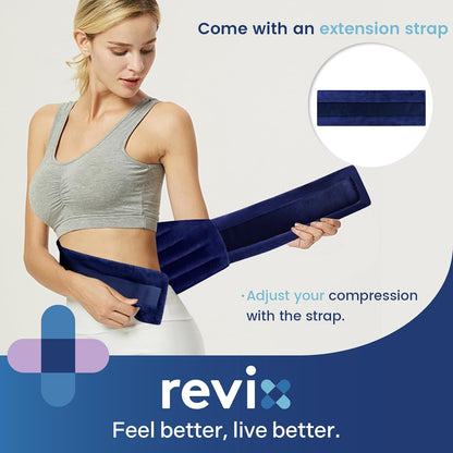 REVIX Microwave Heating Pad for Back, Wearable Moist Heat Waist Wrap, Gray | Wearable Microwave Heating Pad, Waist Wrap With Flaxseed & Clay Beads for Moist Heat Therapy and Hands-Free Use