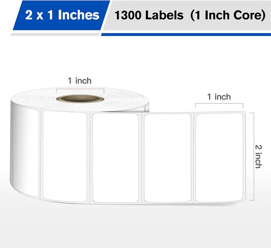 LLIKED 2"x1" Thermal Labels 1300 Removable Labels with No Residue