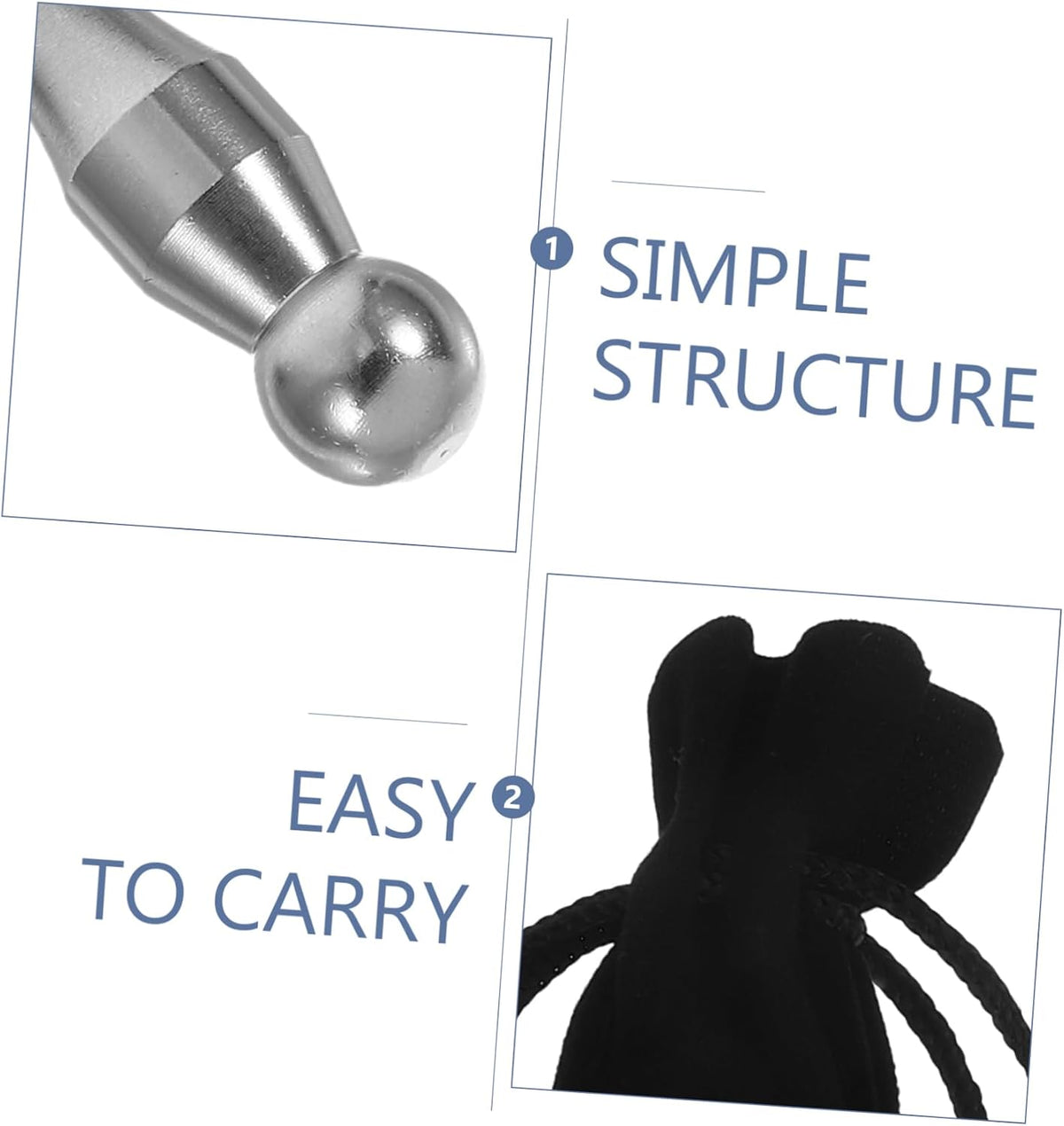 Stainless Steel Deep Tissue Massage Rod for Legs Back Silver