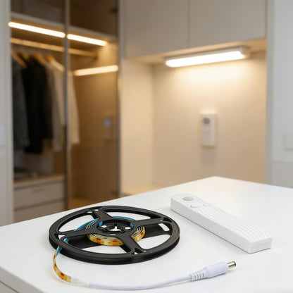LED Motion Sensor Light For Furniture Induction Activation And for battery Powered For Cabinets And Beds(warm light-1M)