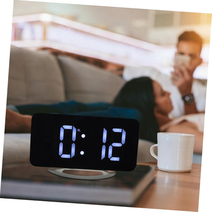 Garneck Digital Vibrating Bed Shaker Alarm Clock with Large RGB Mirror Display for Heavy Sleepers, Dual Electronic Time, Bedroom and Office Use, Battery Not Included