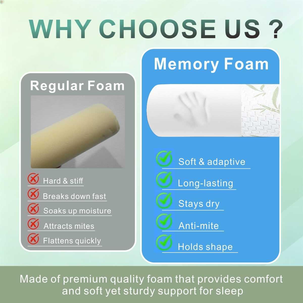 Cervical Neck Roll Pillow – Memory Foam Bolster Pillow for Neck & Back Support, Ergonomic Cylinder Pillow with Washable Cover for Side Sleepers, Lumbar, Knee & Leg Support