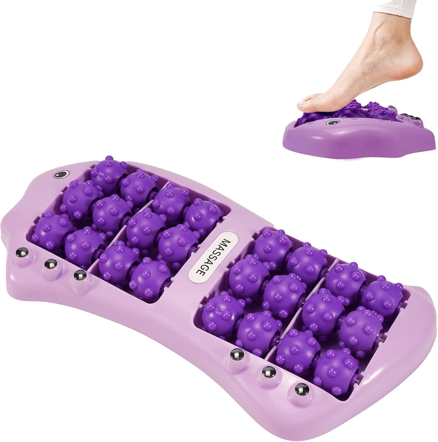 Foot Roller Massager for Plantar Fasciitis Pain Relief, Large Size Under Desk Feet Massage, Manual Acupressure Tool, Eases Pain & Cold Feet, Boosts Circulation, Split Portable & Washable