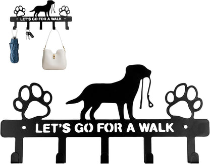 5-Hooks Dog Leash Holder for Wall,Key Holders Key Holder Leash Hooks | Metal, Wall Mounted, with Screws, Dog Accessory Holders, Pet Leashes Organizer, for Collars, Entryway, Hallway, Kitchen Decor