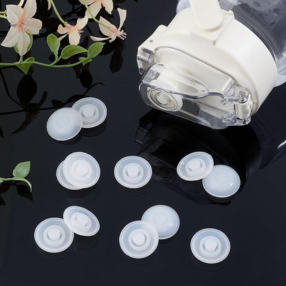 NBEADS 20Pcs Silicone Water Cup Leak Stopper, 1inch Diameter Water Bottle Silicone Stopper Non Spill Lid Plug for Pot Belly Cup, White