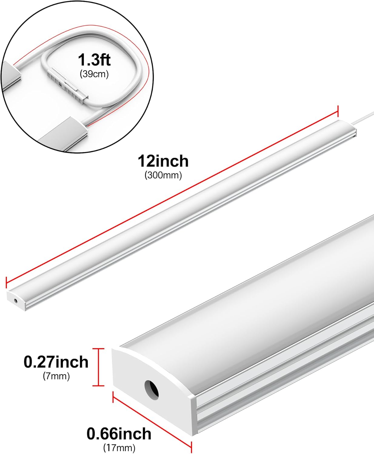 Motion Sensor Dimmable Under Cabinet Lighting, 6000K 12-inch 2 Pack