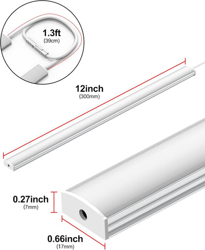 Motion Sensor Dimmable Under Cabinet Lighting, 6000K 12-inch 2 Pack