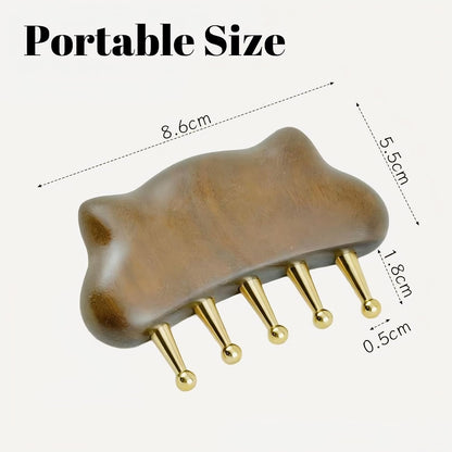 Sandalwood Wide Tooth Hair Growth Meridian Massage Comb 5 Copper
