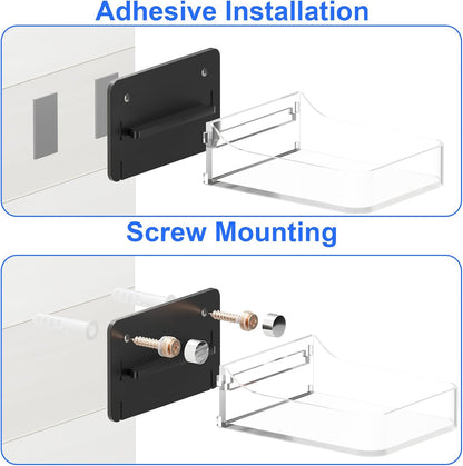 Acrylic Dispenser Drip Tray Wall Mount Removal Soap Dispenser Bracket, Laundry Detergent Drip Catcher Prevent Dripping and Spraying, Soap Dispenser Water Tray, Detachable for Cleaning