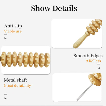 Wood Therapy Massage Tools Manual Massage Roller Stick for Body Sculpting, Maderoterapia Kit- Cellulite Massager for Muscle Pain Relief, Fascia, Cellulite