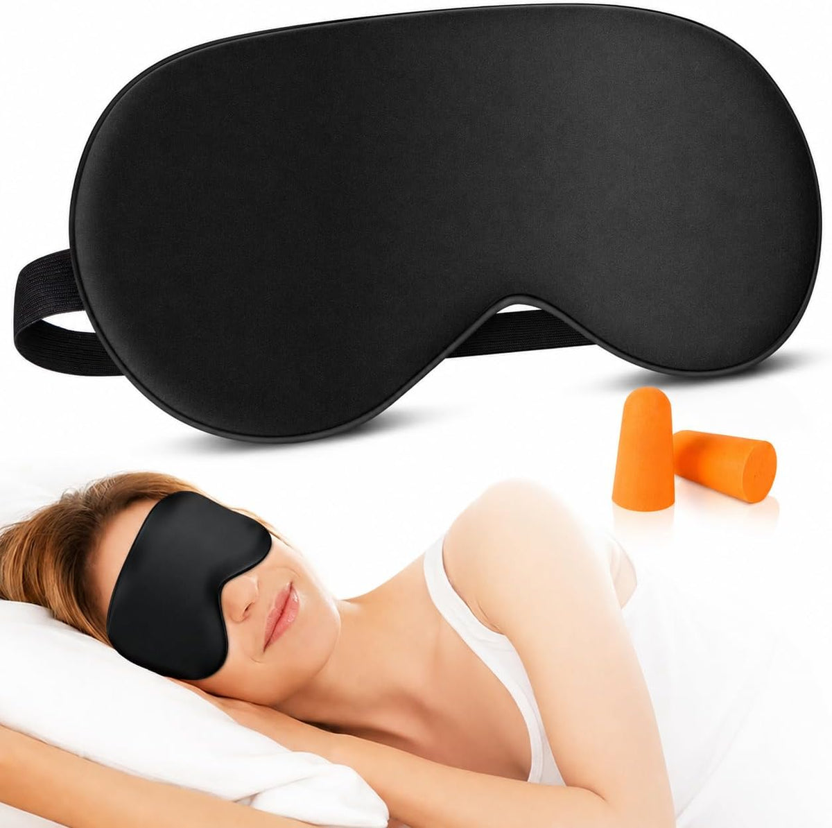 Cooling Sleep Mask with Mulberry Silk Surface & Removable Gel Pack