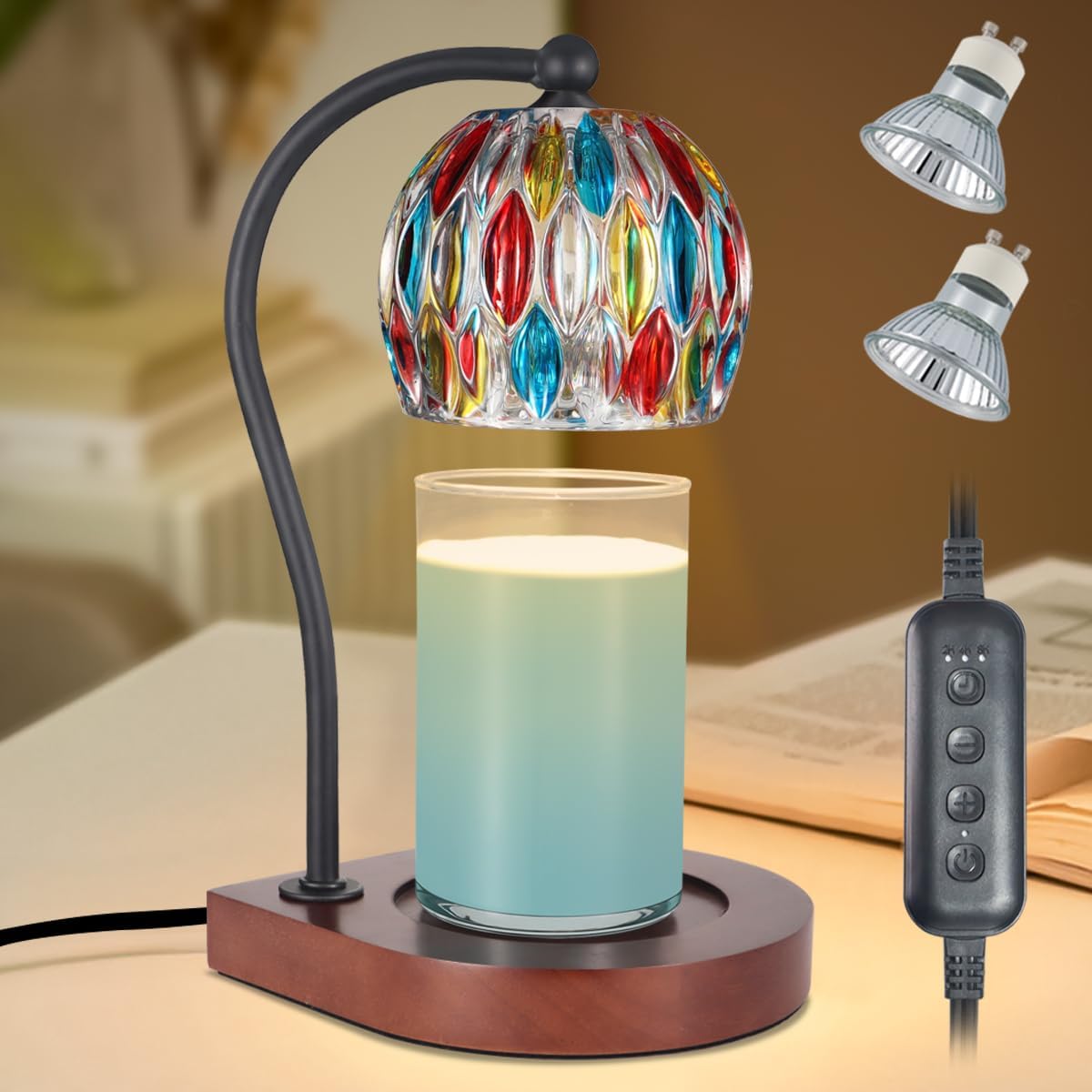 Dimmable Candle Warmer Lamp with Timer Adjustable Height for Scented Jar Candles Electric Candle Wax Melt Warmer for Home Decor Christmas Birthday Gifts for Women Mom(Hummingbird)