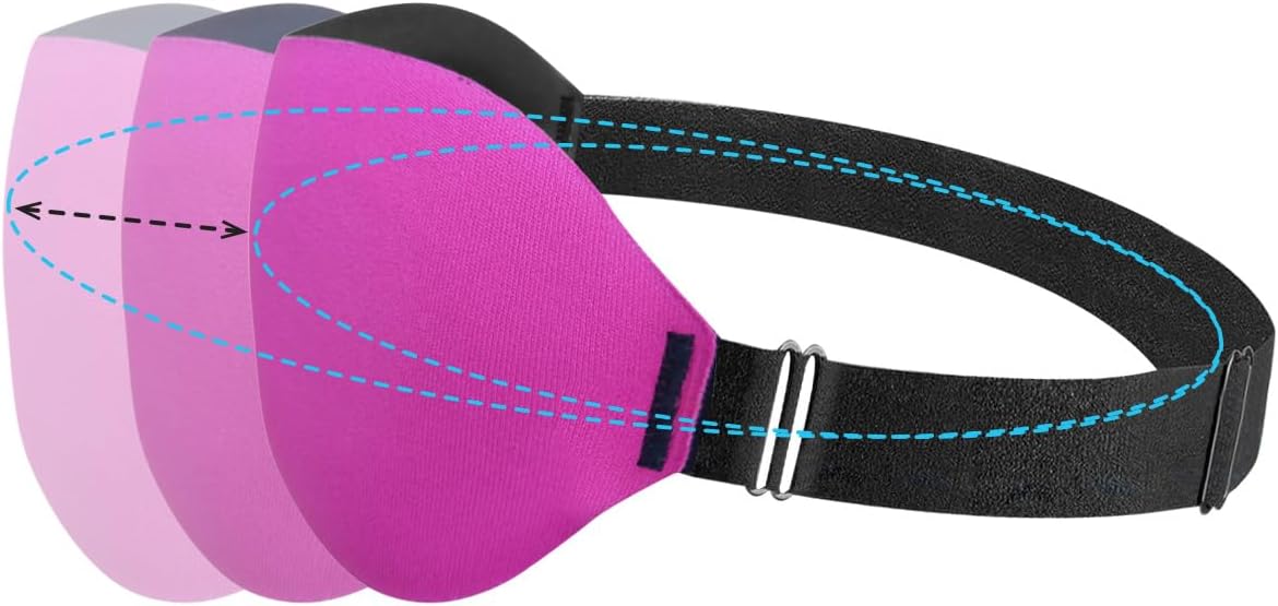 DTS Eye Sleep Mask for Side Sleepers Men Women Zero Eye Pressure 3D Cups Complete Light Blocking Night Blindfold with Adjustable Strap Shade Cover Sleeping Mask for Travel Nap Work Home (Black)