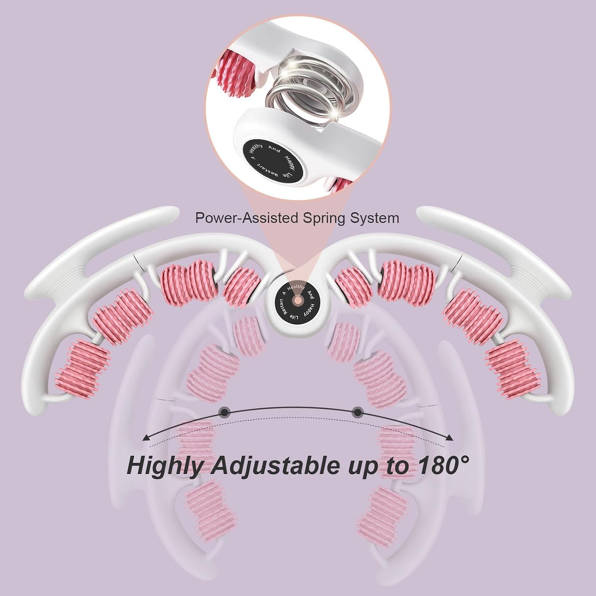 COSTWELL Cellulite Massager, Cellulite Remover Muscle Roller,360° Deep Tissue Massager for Leg, Neck,Calves, Arm,Thighs, Back,Manual Massager Foam Roller Fascia Massage Tool for Muscle Relieve. (Pink)