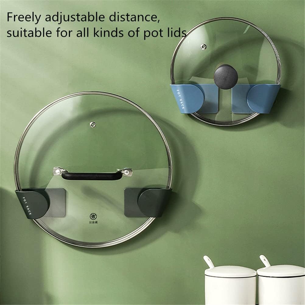 6 Pairs of Wall Mount Pot Lid Organizer, Adjustable Cabinet Door Pan Lid Organizer, Pot Lid Holder Hangers for Kitchen Wall Mount (Black)