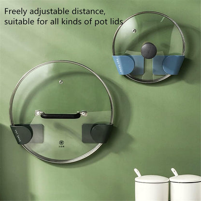 6 Pairs of Wall Mount Pot Lid Organizer, Adjustable Cabinet Door Pan Lid Organizer, Pot Lid Holder Hangers for Kitchen Wall Mount (Black)