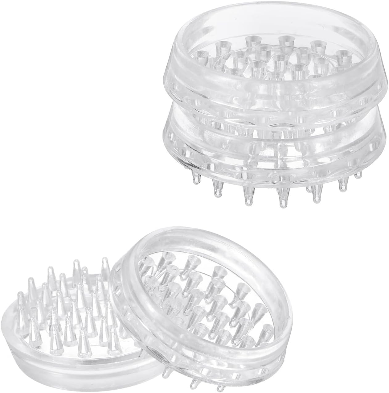 uxcell 4 Pcs Carpet Protectors Spiked Caster Cups 1.46" Round Spiked Furniture Cup Furniture Carpet Protectors for Furniture Legs Table Chair Sofa