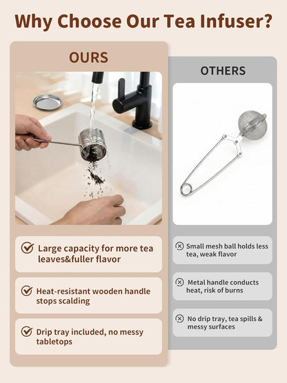 Tea Infuser for Loose Leaf Tea, Tea Scoop Infuser Fine Mesh Tea Strainers | 2-in-1 Tea Scoop & Tea Filter with Long Handle, Extra Fine Mesh Loose Leaf Tea Steeper, Tea Ball for Cup, Mug, Teapot, Kettle
