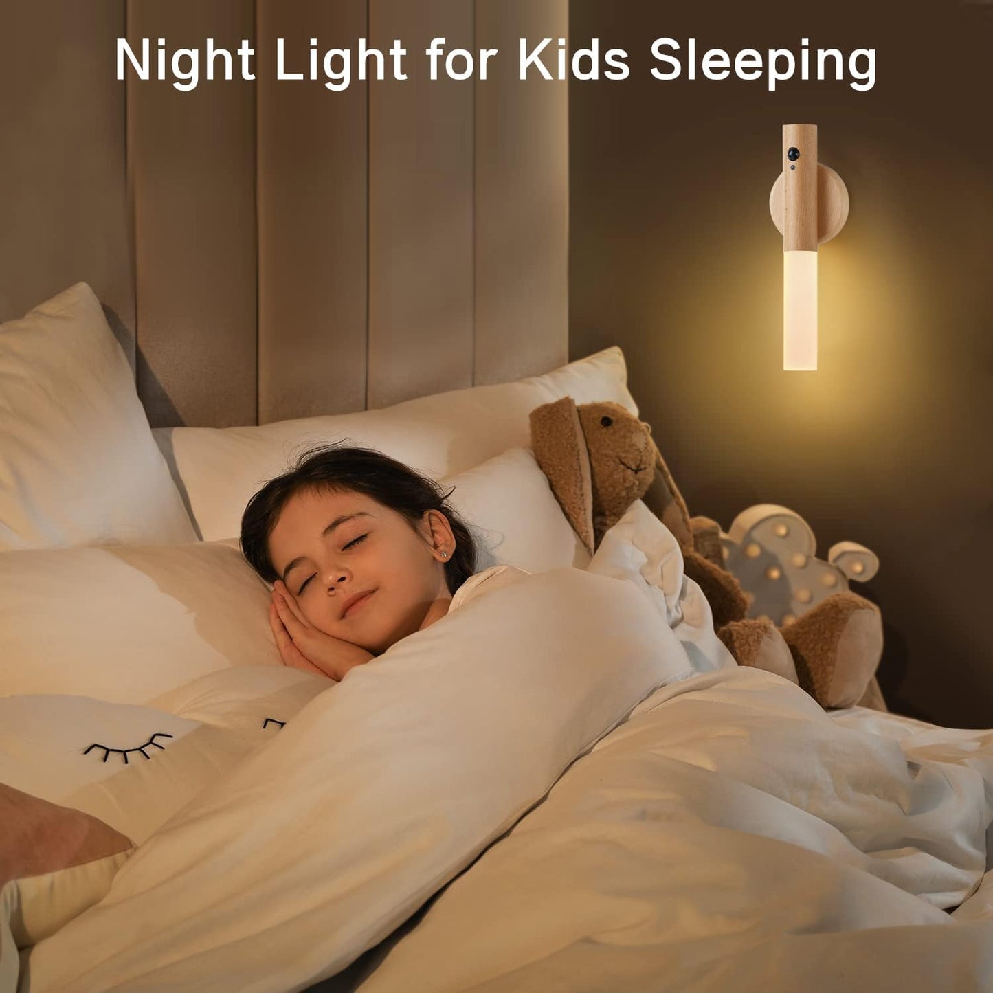 Montford Wall Sconces Set of Two Battery Operated, Motion Sensor Night Light Magnetic Wall Light Rechargeable, Peel and Stick Lights for Hallway