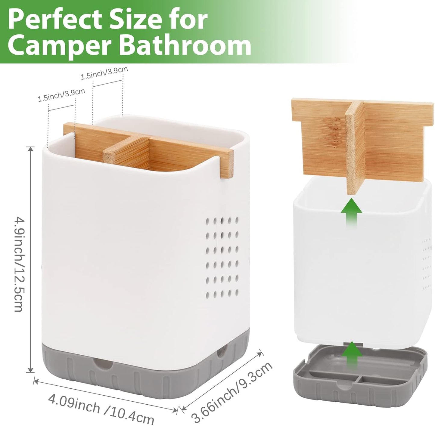 Boperzi Toothbrush Holders, Kids Toothbrush Holder with Drainage, Detachable Anti-Slip Electric Toothbrush Holder, Toothpaste Organizer Storage Caddy for Bathroom Countertop, Shower, Kitchen, Vanity