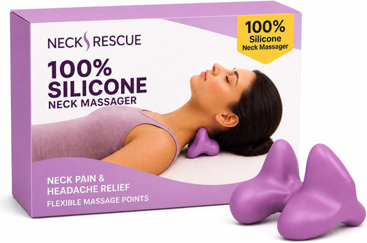 Trigger Point Neck Massager for Neck Pain Relief, Occipital Release Tool, 100% Silicone Design with Flexible Points to Relieve Deep Muscle Tension, Headaches & Tech Neck
