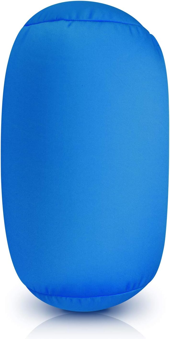 Squishy Microbead Neck Pillow, 7Inch x 12Inch Soft Travel Body Bed Pillow Bean Pillow for Kids Adult Chair Sleeping Car Seat, Fun Dormroom (Sky Blue)