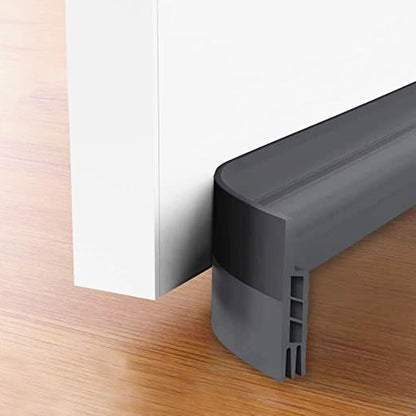 Under Door Draft Stopper - 39 Inch Adhesive Door Sweep for Interior/Exterior, Door Blocker (Black, 39.3 Inches)