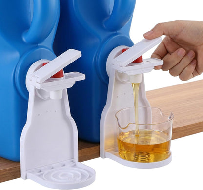 2-Pack White Laundry Detergent Cup Holder & Nozzle Force-Saving Switch, Liquid Soap Detergent Dispenser Holder Drip Tray Catcher Room Organization and Storage Decor