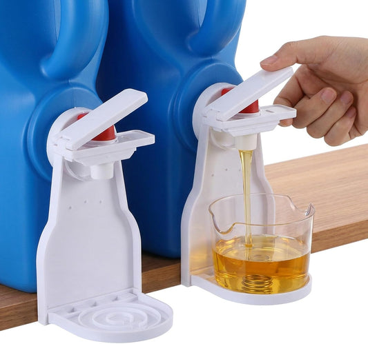 2-Pack White Laundry Detergent Cup Holder & Nozzle Force-Saving Switch, Liquid Soap Detergent Dispenser Holder Drip Tray Catcher Room Organization and Storage Decor