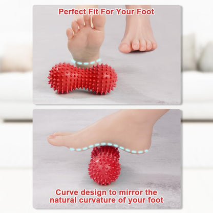 URAQT Spiky Massage Ball Set, 2 Pack Physical Therapy Massage Balls, Hard Lacrosse Ball & Spiky Massage Ball for Myofascial Release and Trigger Point Deep Tissue Massage (Purple)