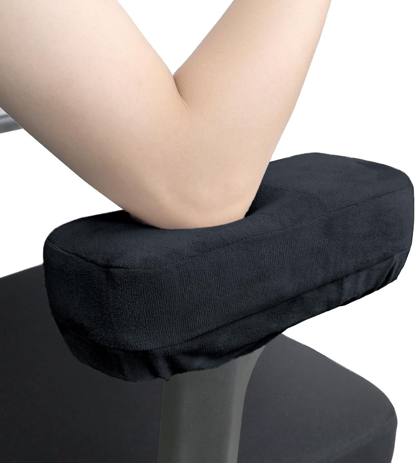 YOUFi Office Chair Arm Covers,Extra Soft Velvet Armrest Cushion,Set of 2 | Ergonomic Support for Elbows & Forearms Pressure Relief, Non-Slip Full Cover Arm Rest Pads for Desk Chair,Gaming Chair, Gray