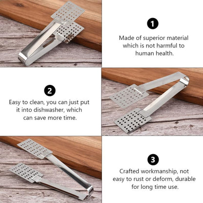 Luxshiny Tea Bag Clamp Set of 2 Stainless Steel Tea Bag Squeezer Tongs with Strainer and Solid Side Multipurpose Clips for Kitchen Ice Cubes Dishwasher Safe 5.51 X 1.57 X 0.78 in