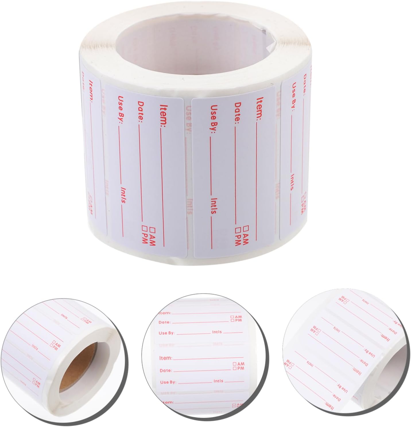 TEHAUX 1roll Writing Rotation Labels Food Labels Stickers Tiny Stickers for Day Dots Dry Surface Adhesive Removable for Restaurant Home and Grocery Stores