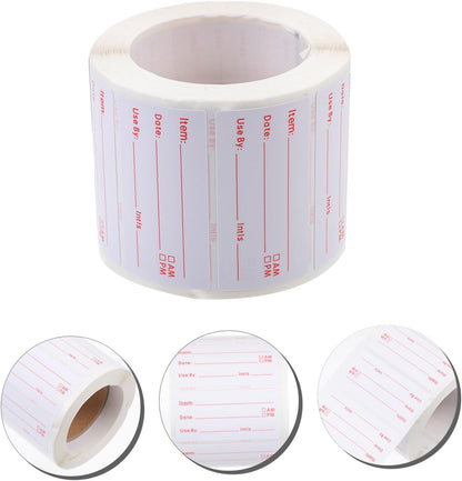TEHAUX 1roll Writing Rotation Labels Food Labels Stickers Tiny Stickers for Day Dots Dry Surface Adhesive Removable for Restaurant Home and Grocery Stores