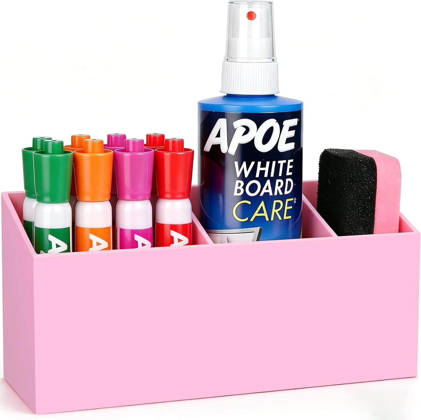 Magnetic Marker Holder for Whiteboard, Fridge, Teacher Must Have | Acrylic Magnet Dry Erase Pen Holder for Refrigeator, Anti-slip Pencil Holder for Classroom, Locker Organizer Accessories
