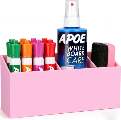 Magnetic Marker Holder for Whiteboard, Fridge, Teacher Must Have | Acrylic Magnet Dry Erase Pen Holder for Refrigeator, Anti-slip Pencil Holder for Classroom, Locker Organizer Accessories