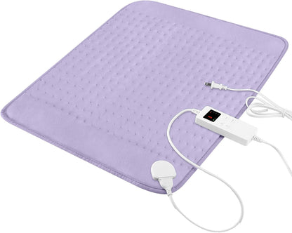 Heating Pad for Period Cramps, Heating Pad for Back/Neck/Shoulder Muscle Pain, 6 Heating&4 Timer Setting, Auto Shut Off, Dry/Moist Heat & Machine Washable, Gray Birthday Christmas Gifts for Women Mom