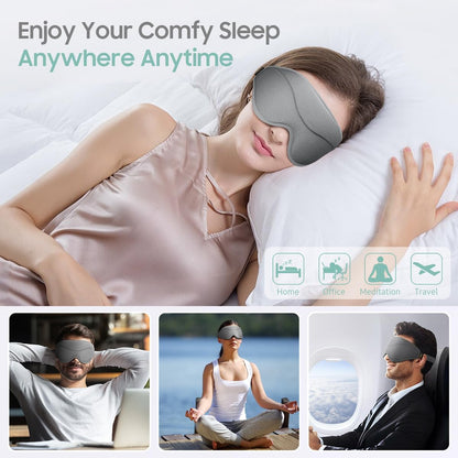 BeHoomi Sleep Mask, Premium Eye Mask for Sleeping, Total Blackout, Super Soft Comfort, Adjustable Fit, Upgraded 3D Ergonomic Designed Sleeping Mask for Home, Office, Travel, Meditation, Yoga, Pink