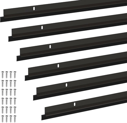 AMZNOVA Door Sweep Door Threshold Sweeper, 36in, Brown, 2Pack | Sweep Aluminum and Vinyl for Interior & Exterior Bottom, Dust Bug Draft Stopper Storm Weatherproof Aluminum Vinyl Sweeper