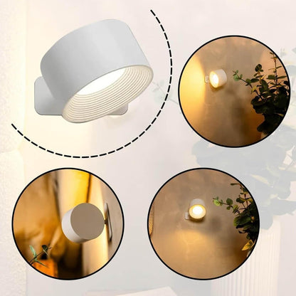Lights, Sweden-Inspired Design Wall Mounted Light – Rechargeable Magnetic LED Wall Lamp with Soft Glow, Stick-On Wall Sconce for Bedroom Reading and Modern Home Lighting (Wood)