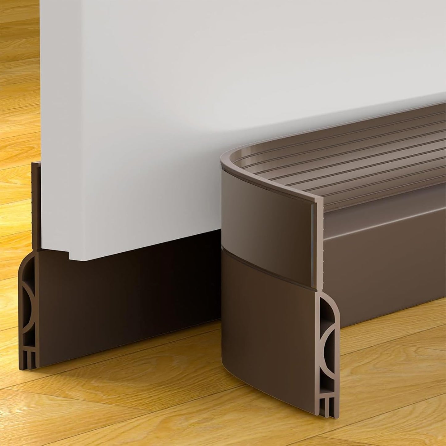 Door Draft Stopper, Door Sweep for Bottom of Door, Weather Stripping Door Seal Gap Filler Bottom Blocker Soundproofing Cold Air Insulation Save Energy Install Quickly Easily (Black, 39‘’)
