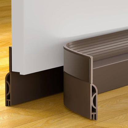 Door Draft Stopper, Door Sweep for Bottom of Door, Weather Stripping Door Seal Gap Filler Bottom Blocker Soundproofing Cold Air Insulation Save Energy Install Quickly Easily (Black, 39‘’)