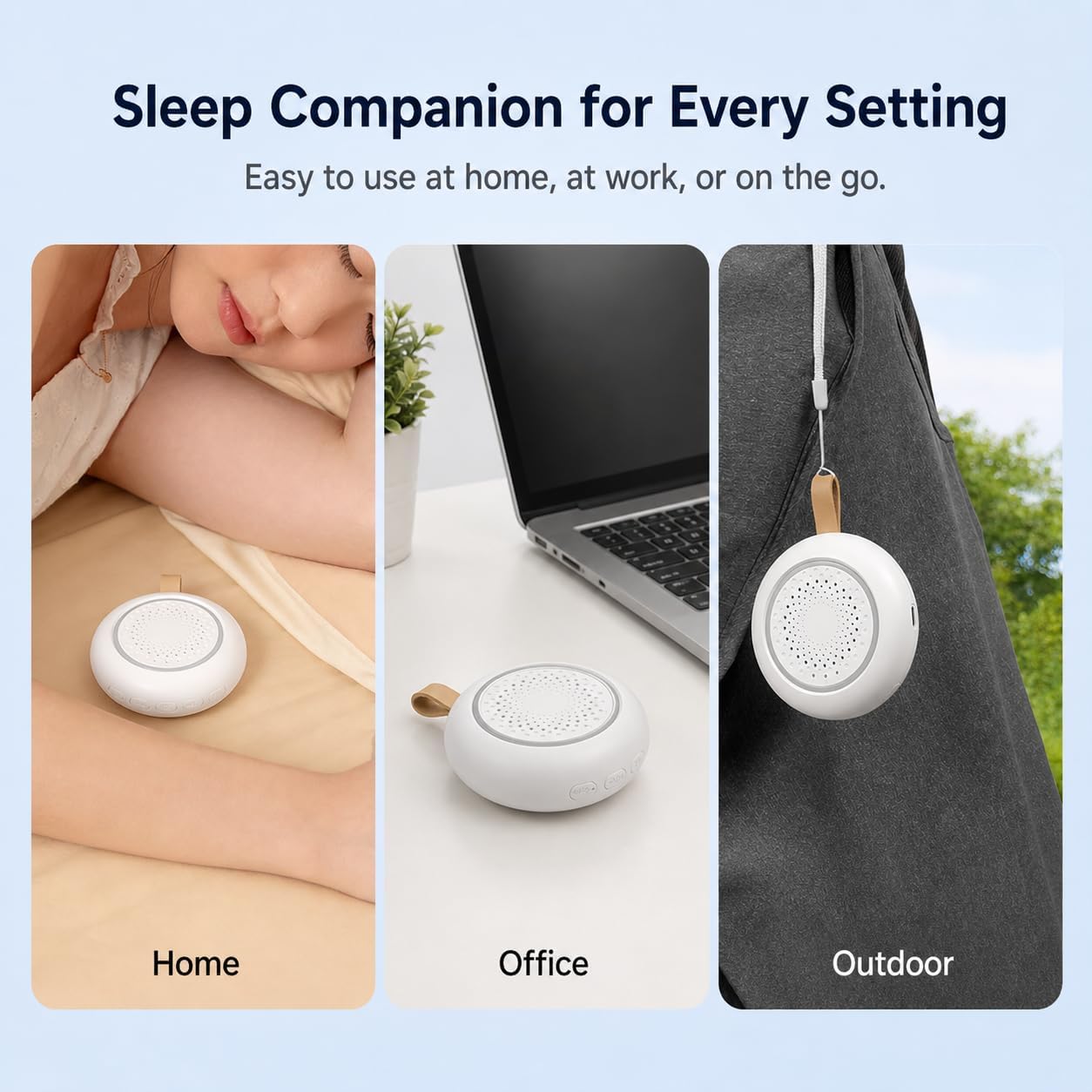 MISIRUN White Noise Machine for Baby and Adult Sleep, for Nursery Travel | 24 soothing sounds, 3-level night light, auto noise detection and 15/30/60-min timer for bedtime, stroller and travel