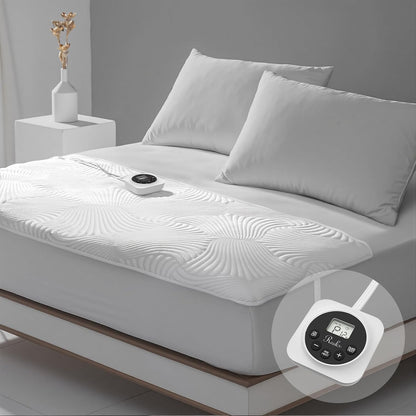 Heated Mattress Pad Foot Queen, 3D Air Fabric, Preheat & Memory for Winter