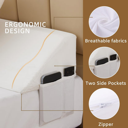 Bedluxe King Bed Wedge Pillow for Headboard, Fill The Gap (0-7")