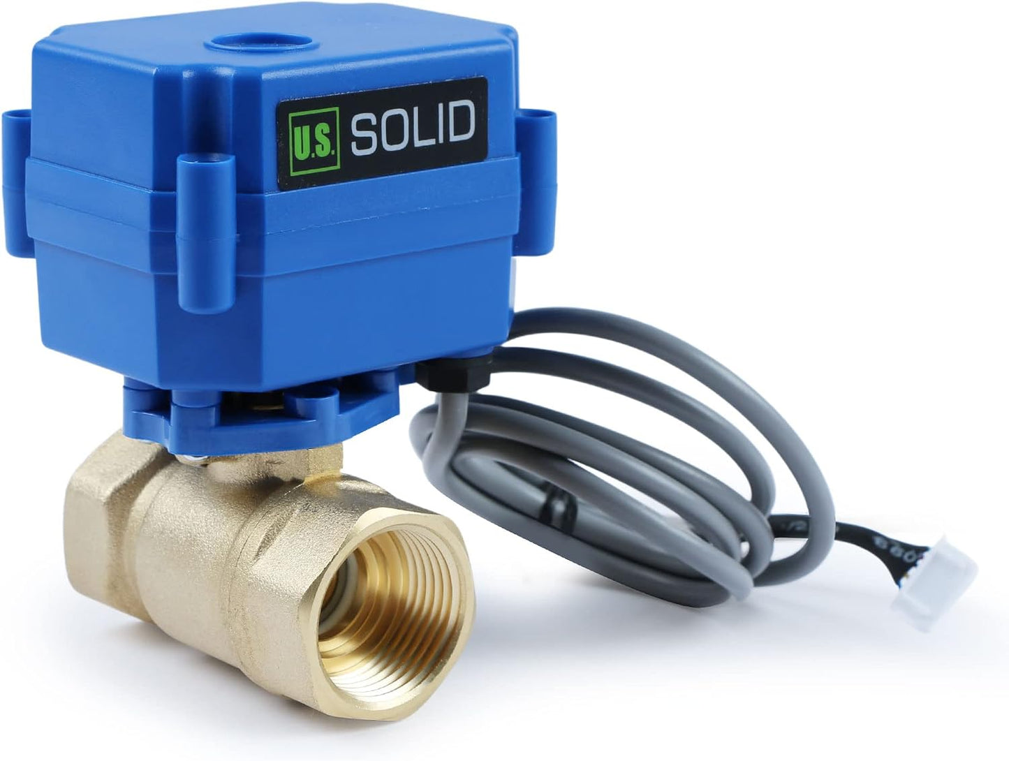 U.S. Solid Water Leak Detector with Auto Shutoff Valve, Sound Alarm, 3/4" Motorized Brass Ball Valve & 3 Sensors, Home Flood Prevention & Water Damage Defense for Basement, Laundry, Water Heater