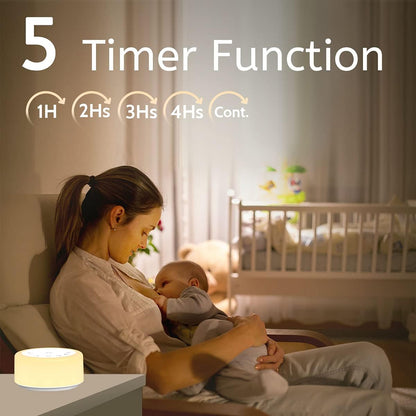 ColourNoise Portable Rechargeable White Noise Machine Mini Small Travel Sound Healing Machine with 30 Soothing Sounds 36 Adjustable Volume Night Light 4 Timer Functions Suitable for Baby Kids Adult