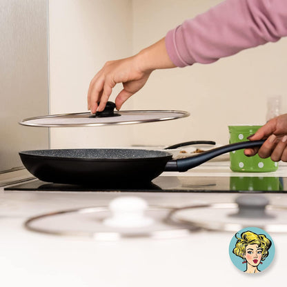 Kristie's Kitchen Grease Guard Set - Stainless Steel Frying Pan Screen for Safe Cooking, Prevents Oil Spray & Keeps Kitchen Clean
